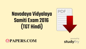 Navodaya Vidyalaya Samiti Exam Tgt Hindi Pdf Papers